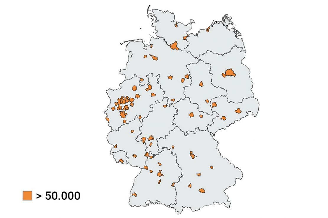 Deutschlandkarte mit Daten zu erwerbstätige Personen nach Gemeinden für Business Analyse und Data Science Deutschlandkarte mit Daten zu erwerbstätige Personen nach Gemeinden für Business Analyse und Data Science