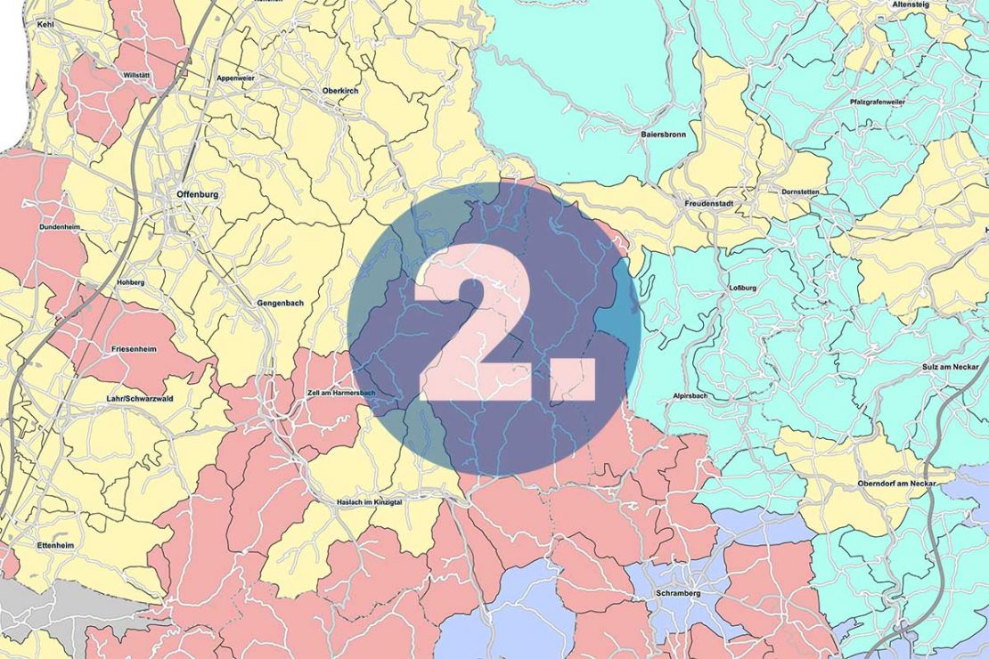 Vertriebsgebiete auf Landkarte Vertriebsgebiete auf Landkarte