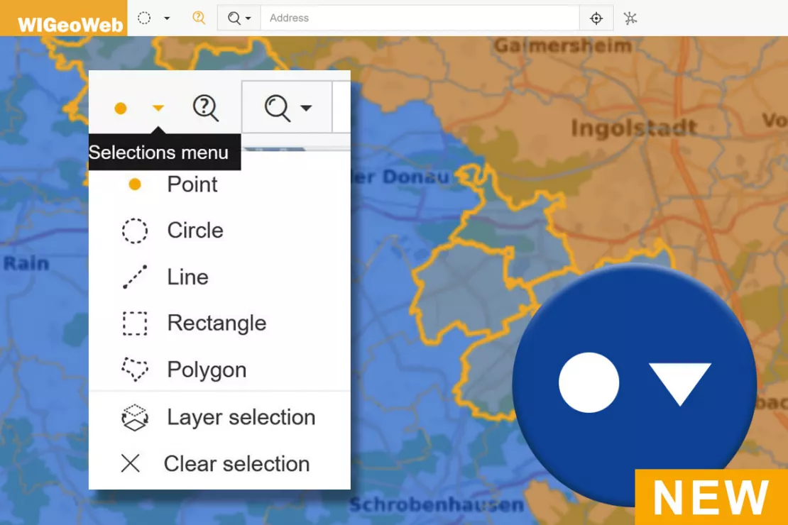 Screenshot of the WebGIS multiselect function