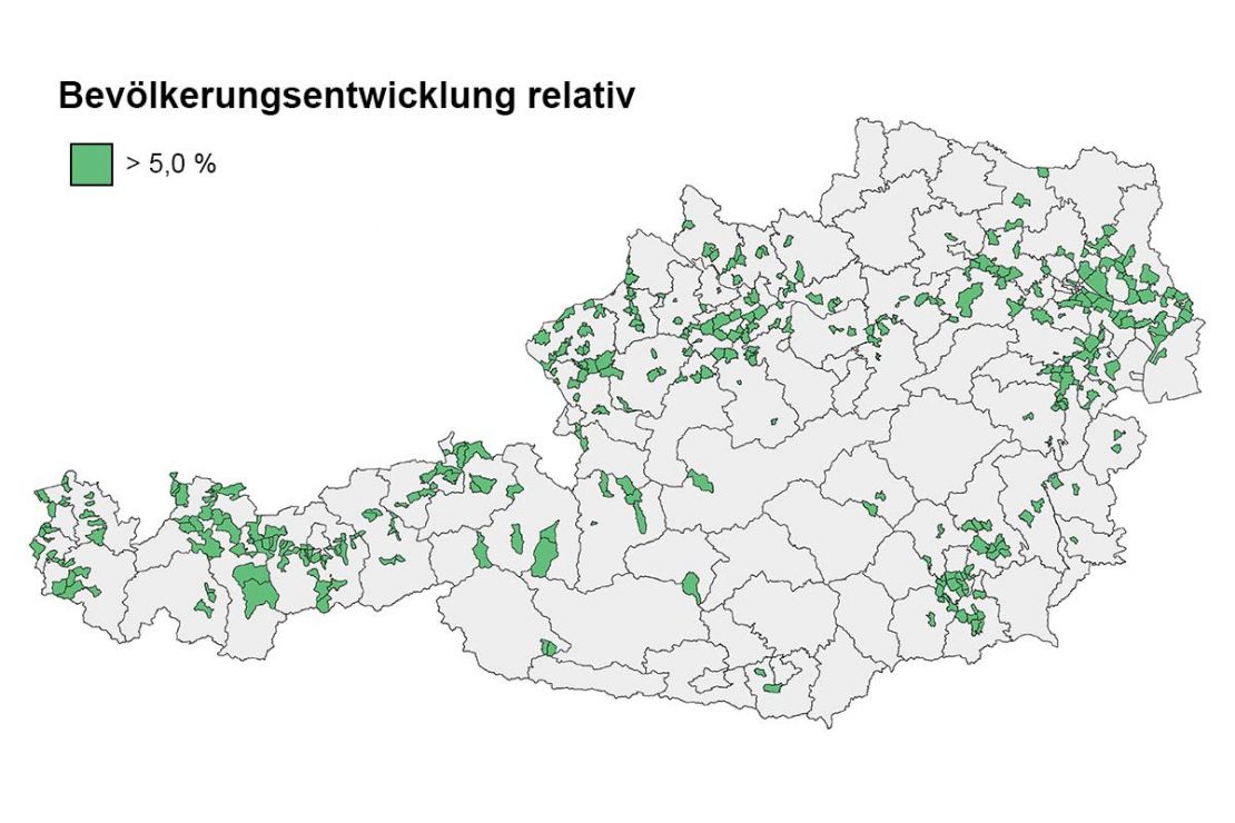Bevölkerungsveränderung in Österreich Bevölkerungsveränderung in Österreich