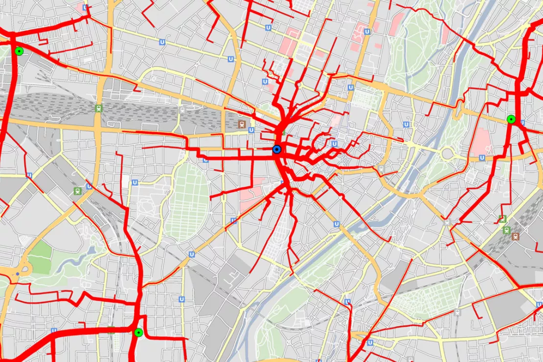 GIS visualisiert Kundenverhalten - hier: Wo nutzen Kunden Click & Collect und in welchen Filialen?