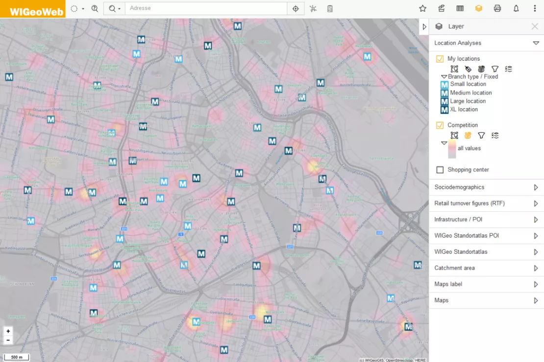 Make Large Amounts of Data Visible and Intuitive to Read and Understand. The use of heatmaps is suitable for summarising many points on the map according to density.