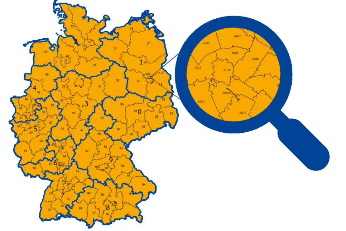 ZIP Code map Germany at a great price!