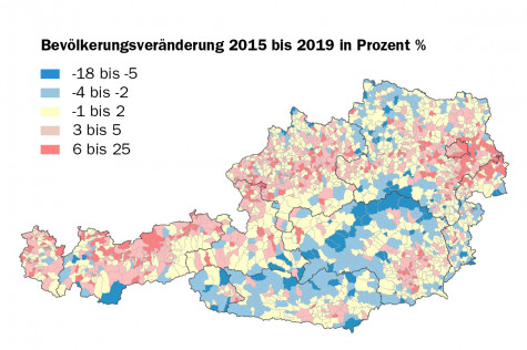 Bevölkerungsveränderung Österreich 2015-2019 Bevölkerungsveränderung Österreich 2015-2019