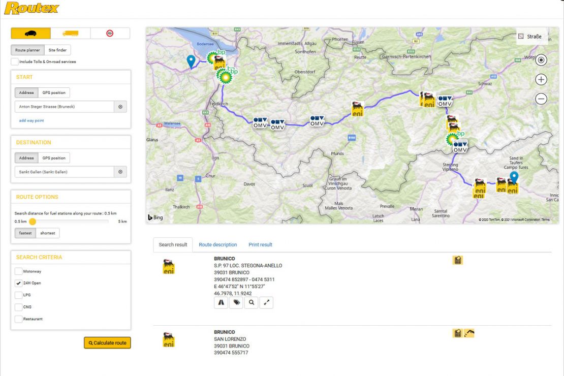 Routex uses WebGIS software developed by WIGeoGIS Routex uses WebGIS software developed by WIGeoGIS