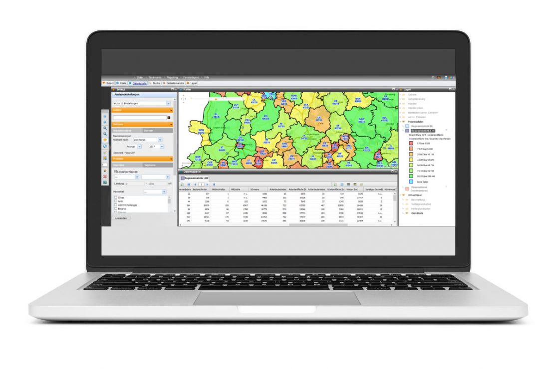 Geo-Anwendung des Verbandes VDMA auf Laptop Geo-Anwendung des Verbandes VDMA auf Laptop