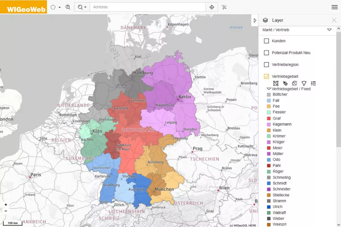 WIGeoWeb - Vertriebsgebiete planen