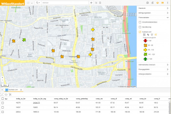 Passantenfrequenzen im WebGIS - mehr erfahren Passantenfrequenzen im WebGIS