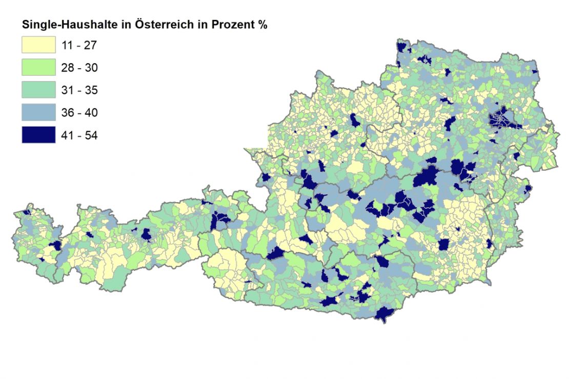 Single-Haushalte in Österreich Single-Haushalte in Österreich