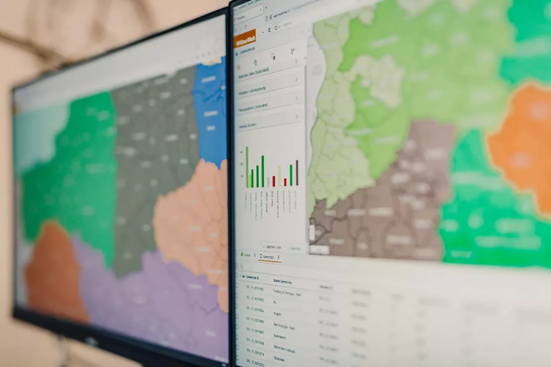 Simulation of the individual areas and the entire sales organization