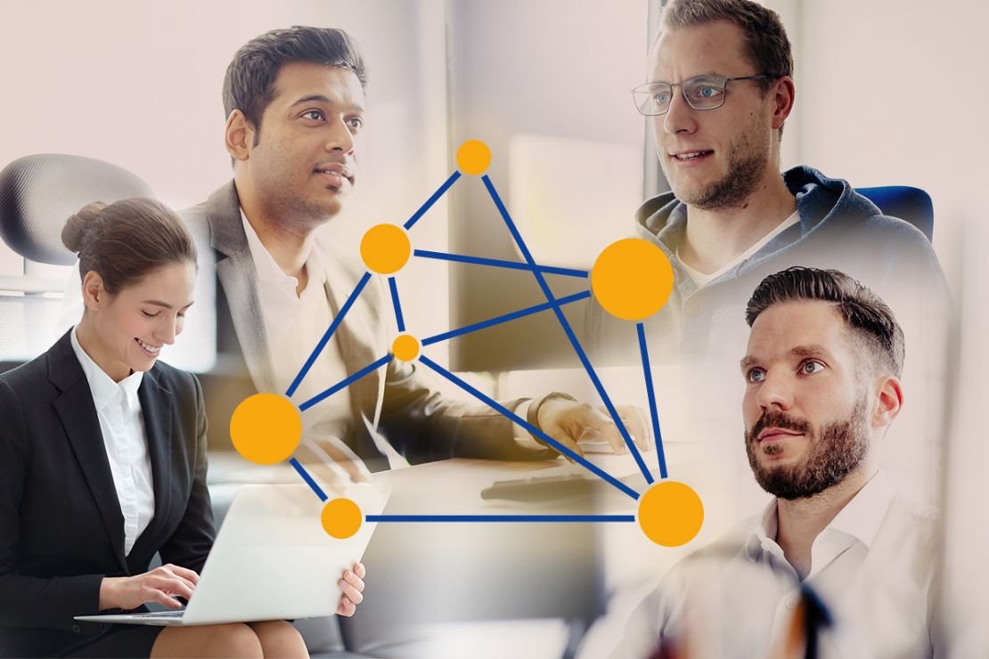 Collage mehrere Mitarbeiter, die ortunabhängig über das WebGIS WIGeoWeb zusammenarbeiten Collage mehrere Mitarbeiter, die ortunabhängig über das WebGIS WIGeoWeb zusammenarbeiten
